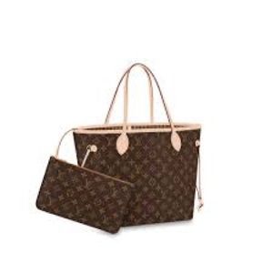 ISO brown LV neverfull with pouch !!!!